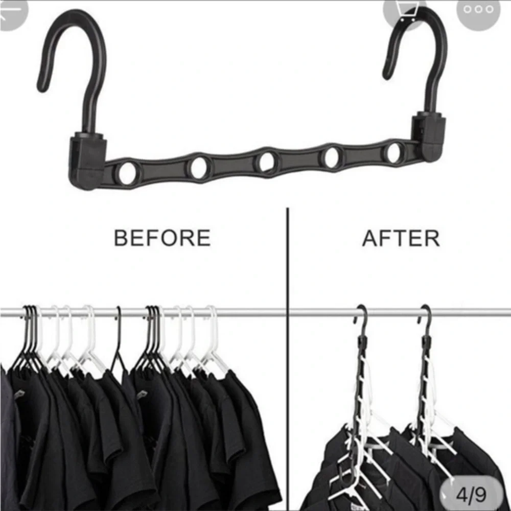 THE ULTIMATE SPACE SAVER: Wonder Hanger Max. Set includes 5 black Wonder Hangers